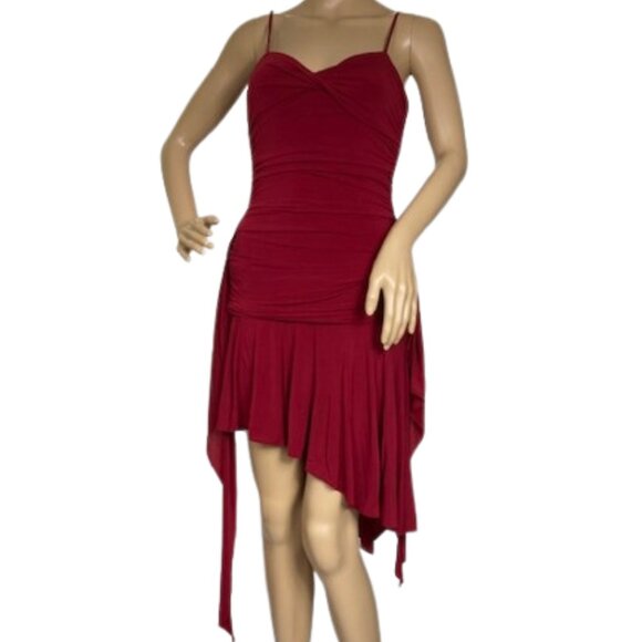 BCBG Maxazria Deep Red Ruched Dress - Picture 1 of 7